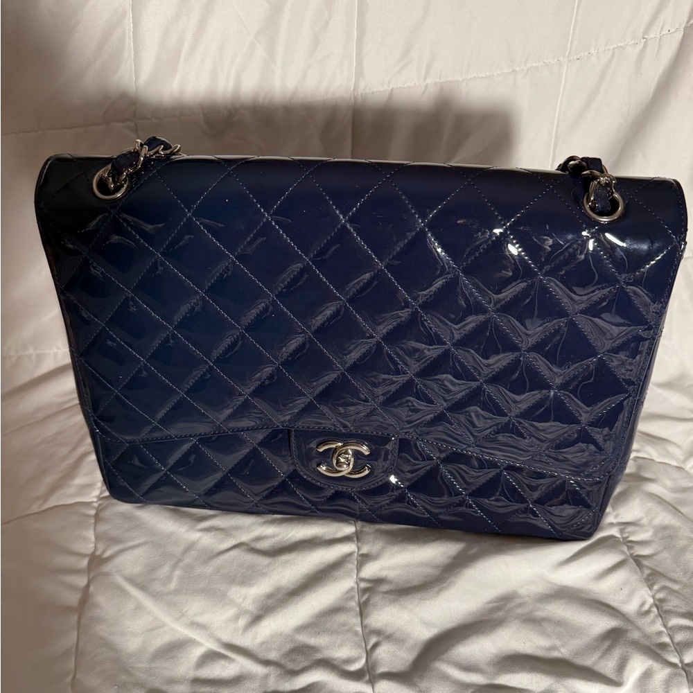 Chanel Dark Blue Quilted Shoulder Bag